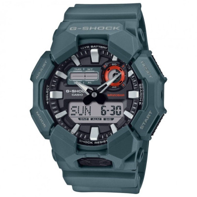 Casio G-Shock GA-010-2AER Ανδρικό Αναλογικό-Ψηφιακό Ρολόι Ρητίνης Μπλε με Μαύρο Καντράν, Χρονόμετρο και Αντοχή στο Νερό 200m
